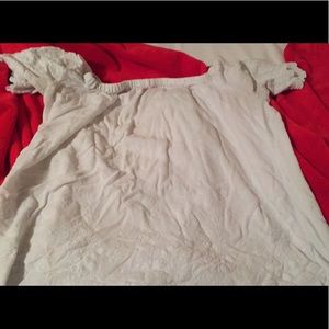 White short sleeve shirt with flowers